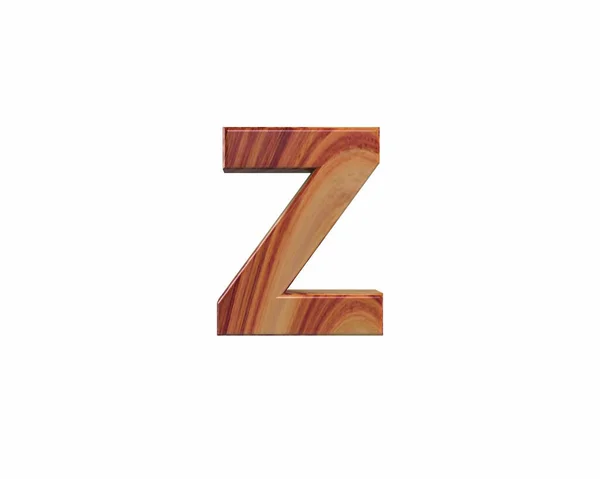 Font satin finished rosewood endgrain lowercase z render — Stock Photo, Image