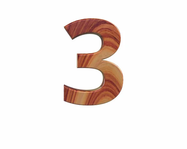 Lettertype satijn klaar rozenhout endgrain nummer 4 renderen — Stockfoto