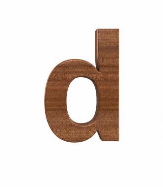 Maun küçük harf d render cilalı yazı tipi