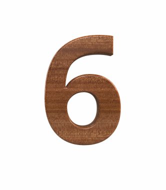 Maun numarası 6 render cilalı yazı tipi