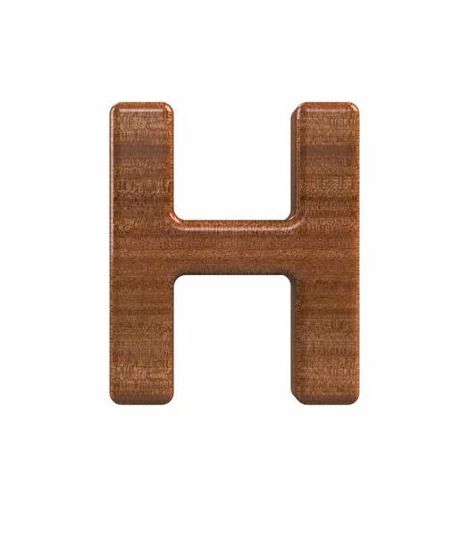 Font Polished mahogany capital H render — Stock Photo, Image