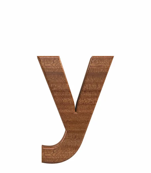 Font Polished mahogany lowercase y render — Stock Photo, Image