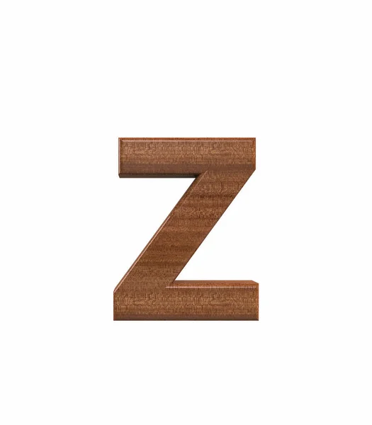 Carattere polished mahogany lowercase z render — Foto Stock
