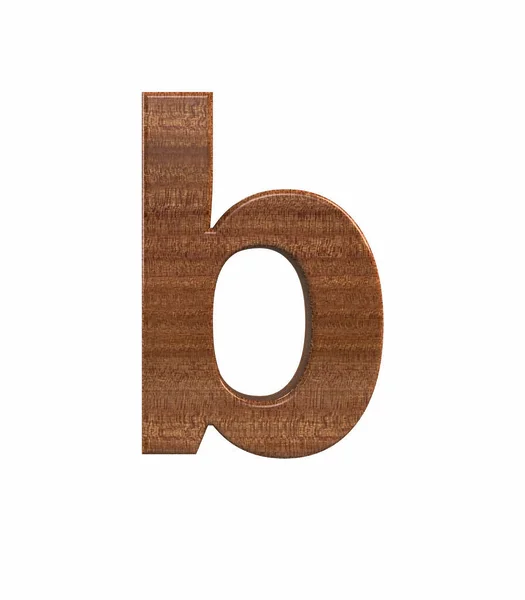 Carattere polished mogano lowercase b render — Foto Stock