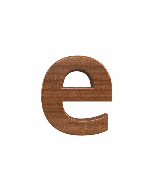 マホガニーの小文字の e のレンダリングを洗練されたフォント — ストック写真