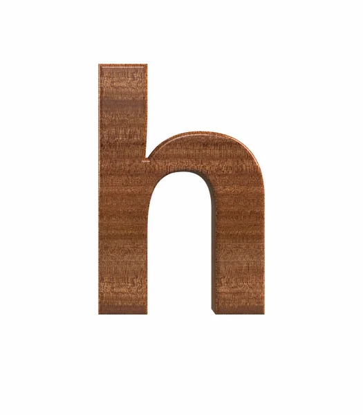 Шрифт полірований махогані нижній регістр h візуалізації — стокове фото