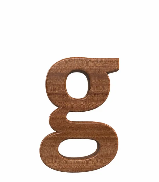 Lettertype gepolijst mahonie kleine letters g render — Stockfoto