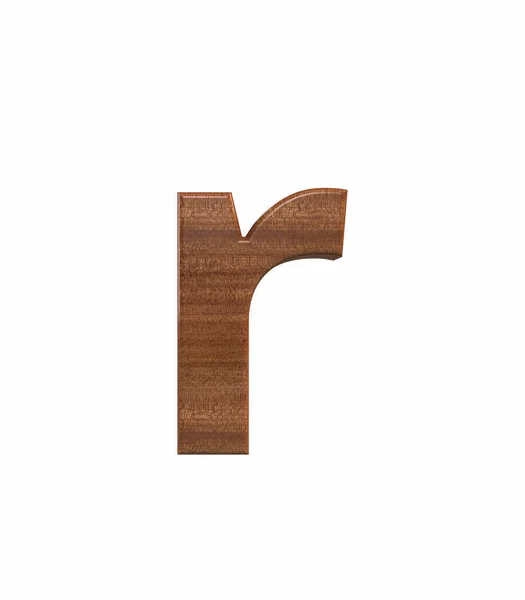 Font Polished mahogany lowercase r render — Stock Photo, Image