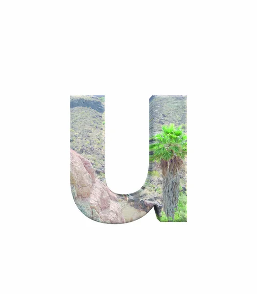 Lettertype Gran Canaria kleine letters u renderen — Stockfoto