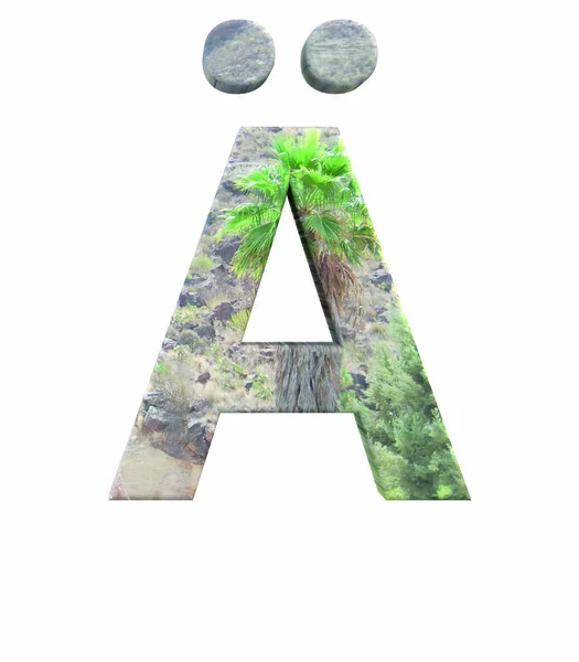 Lettertype Gran Canaria speciaal teken Alt0196 maken — Stockfoto