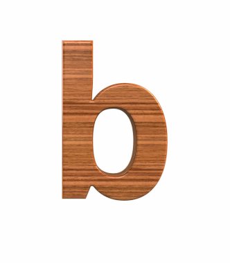 Ceviz küçük harf b render cilalı yazı tipi