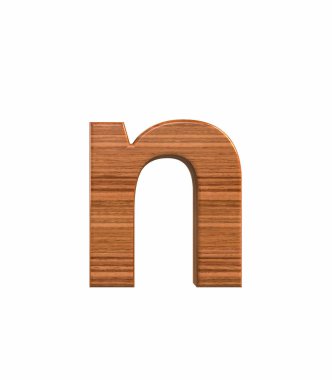 Ceviz küçük harf n render cilalı yazı tipi