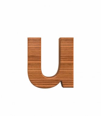 Ceviz küçük harf u render cilalı yazı tipi