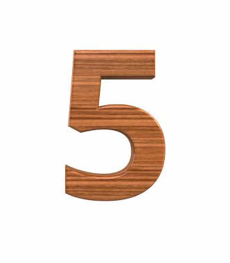 Ceviz sayı 5 render cilalı yazı tipi