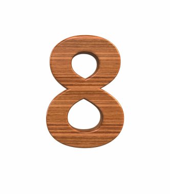 Ceviz 8 numaralı render cilalı yazı tipi