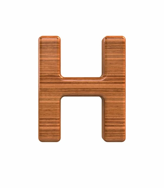 Шрифт полірований волоський горіх капітал візуалізації H — стокове фото