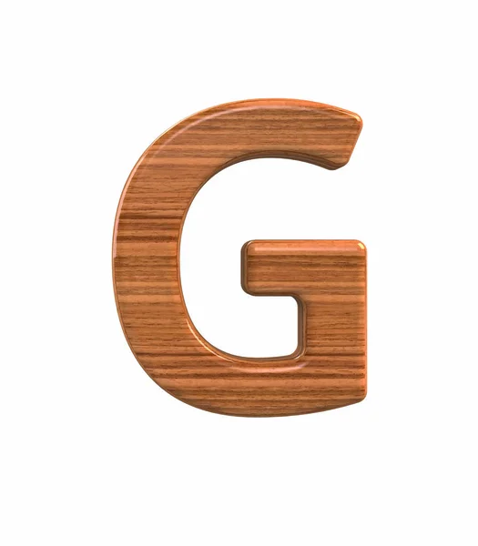 Шрифт полированный грецкий орех капитала G рендеринг — стоковое фото