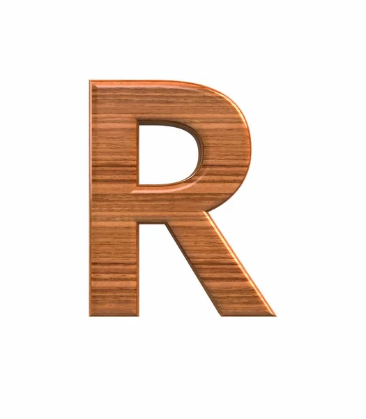 Шрифт полірований волоський горіх R візуалізація — стокове фото