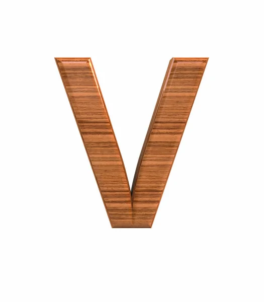 Polírozott dió nagy V betűre Betűtípus-leképezési — Stock Fotó