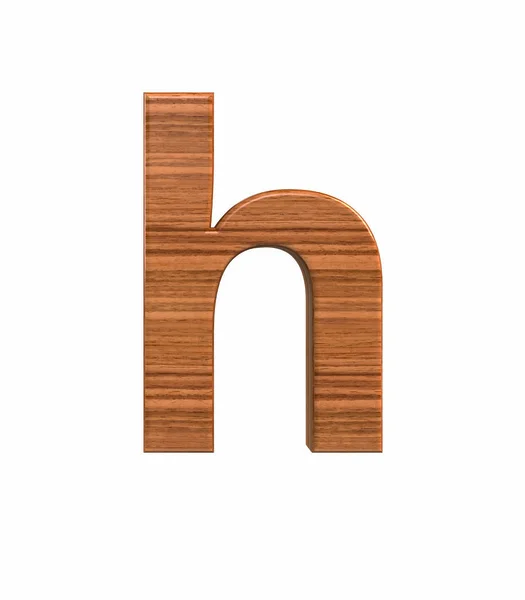 Lettertype gepolijst walnoot kleine letters h render — Stockfoto