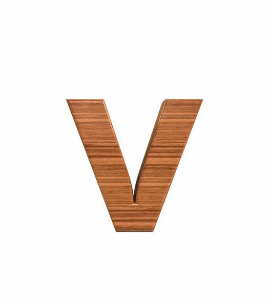 Carattere polished walnut lowercase v render — Foto Stock