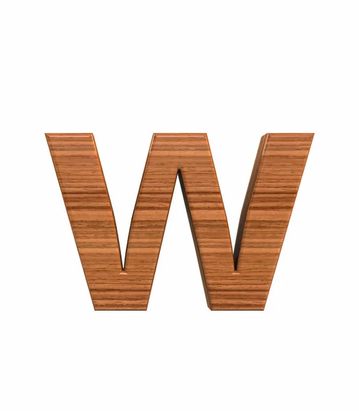 Font Polished walnut lowercase w render — Stock Photo, Image