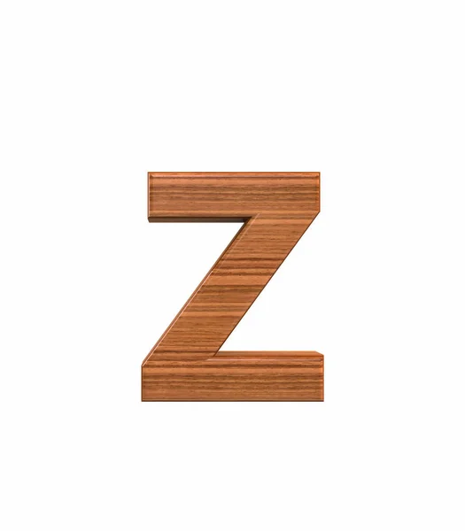 Carattere polished walnut lowercase z render — Foto Stock