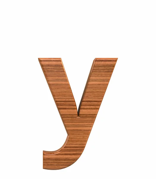 Carattere polished walnut lowercase y render — Foto Stock