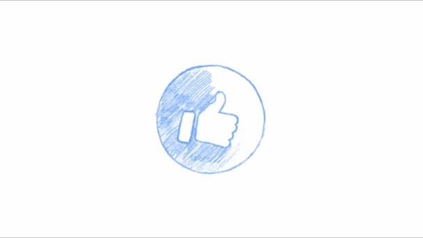 Рисунок Карандаша Социальные Сети Кнопка Старой Бумаге Зеленый Фон — стоковое видео
