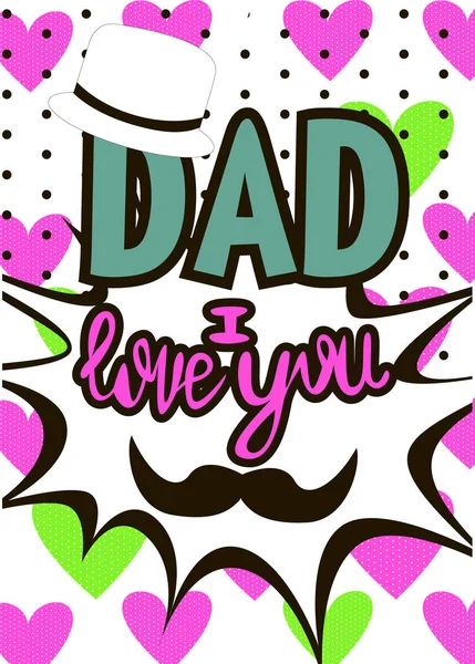 Editable Image Greeting Father Day — Stock Vector