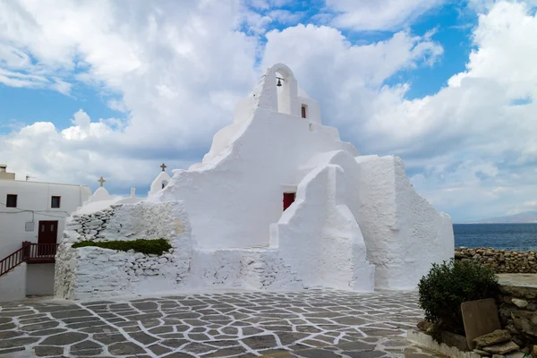 Tipikus helyi egyház Mykonos (Görögország) — Stock Fotó