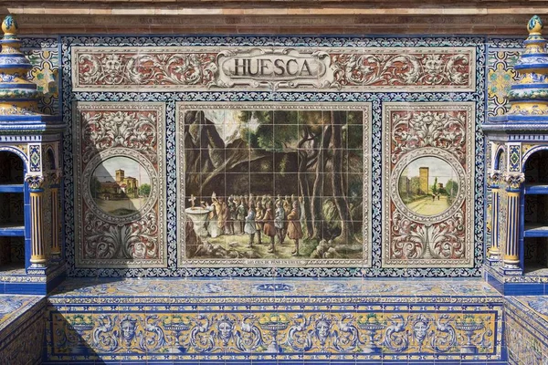 Kobercové Dlaždice Mozaika Španělské Provincie Plaza Espaa Sevilla Španělsko Evropa — Stock fotografie