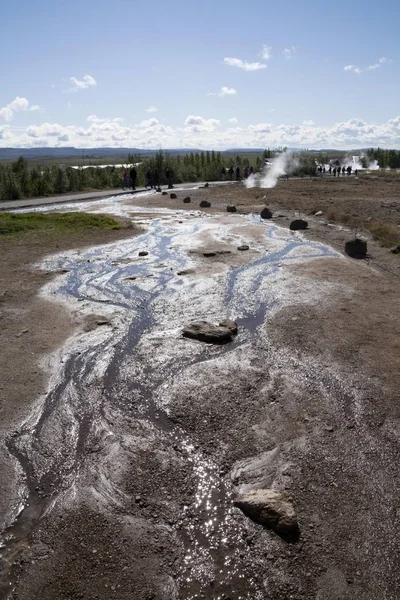 Ζεστό Άνοιξη Στο Τοπίο Strokkur Geysir — Φωτογραφία Αρχείου