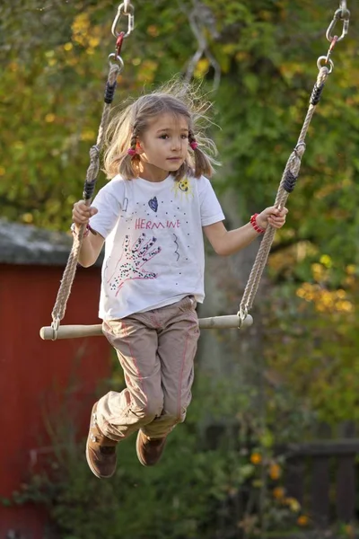 Little Girl Swing — Stock Photo, Image