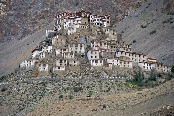Budista Monasterio Clave Gompa Valle Spiti Distrito Lahaul Spiti Himalayas —  Fotos de Stock