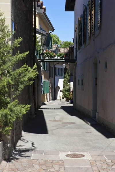 Historic Town Centre Saint Prex Canton Vaud Switzerland Europe — Stock Photo, Image