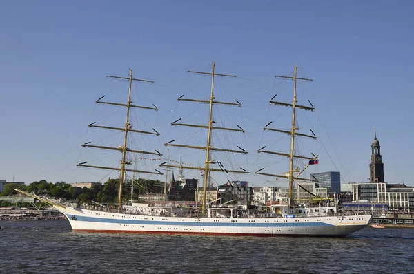 Segelfartyg Hamnen Hamburg Tyskland Europa — Stockfoto