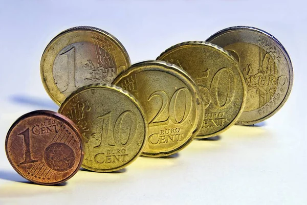 Κέρματα Ευρώ Λεπτό Σεντ Σεντς Σεντς Σεντ Ευρώ Και Ευρώ — Φωτογραφία Αρχείου