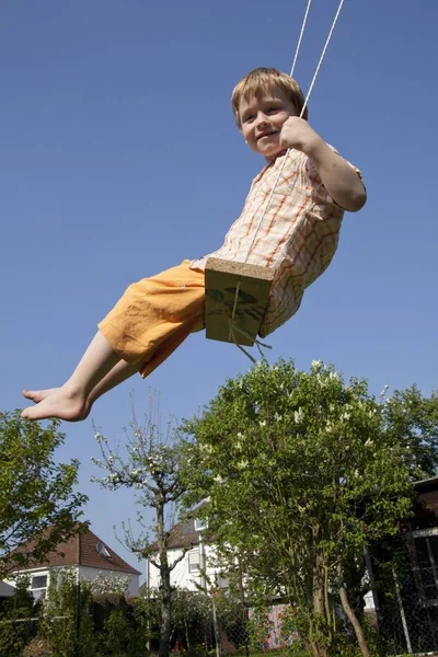 Little Boy Swing — Stock Photo, Image