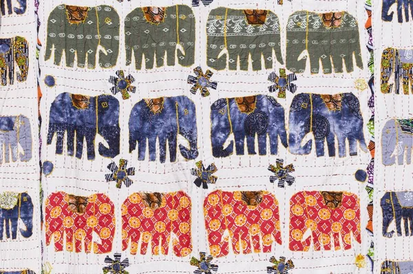Blanket Sewn Elephants Jaipur Rajasthan India Asia — Stock Photo, Image