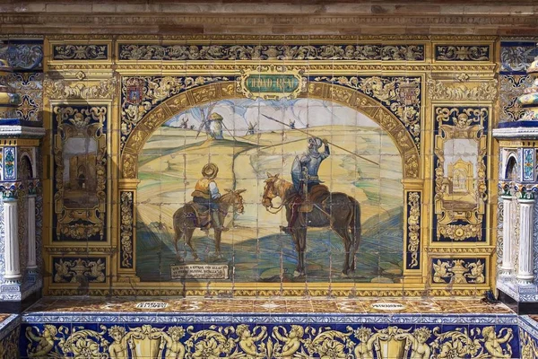 Mosaico Piastrelle Una Provincia Spagnola Plaza Espaa Siviglia Spagna Europa — Foto Stock
