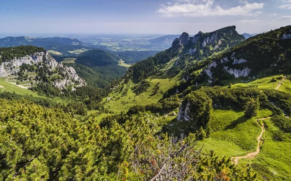 Hiking Trail Benediktenwand Mountain Ridge Bavaria Germany Europe — Stock Photo, Image