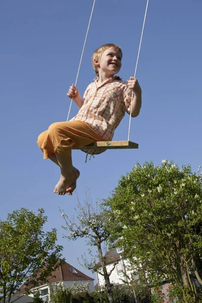 Little Boy Swing — Stock Photo, Image