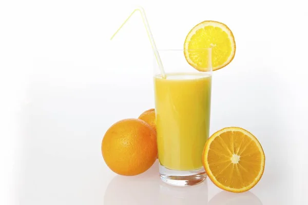 Oranges Orange Juice Glass — Stock Photo, Image