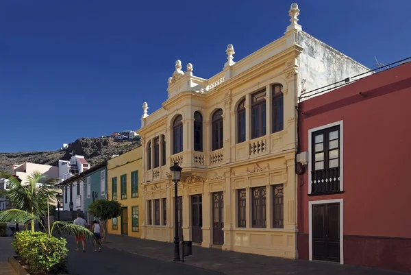 Färgglada Hus Och Gata Kanarieöarna Spanien Europa — Stockfoto