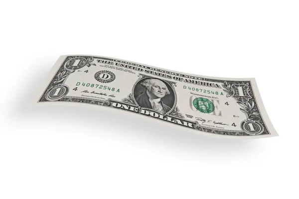Uma Nota Dólar Dólar Flutuante — Fotografia de Stock