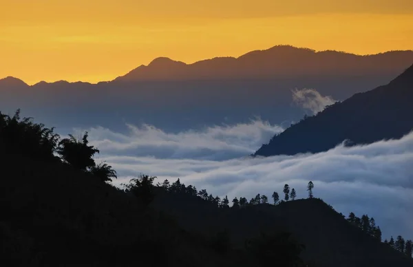 Early Morning Cloud Sea Mountains Sapa Lao Cai Province Northern — Stock Photo, Image