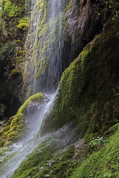 Cascades Schleierfaelle Gorge Ammerschlucht Près Saulgrub Haute Bavière Bavière Allemagne — Photo