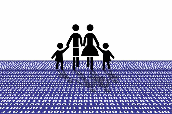 Symbolic Image Family Observation Families Data Stream Information Overload Families — Stock Photo, Image