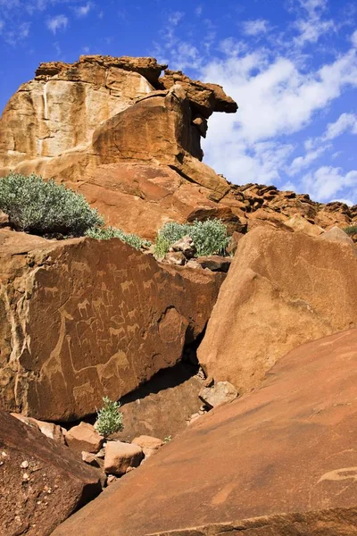 Gravuras Rocha Twyfelfontein Damaraland Namíbia África — Fotografia de Stock